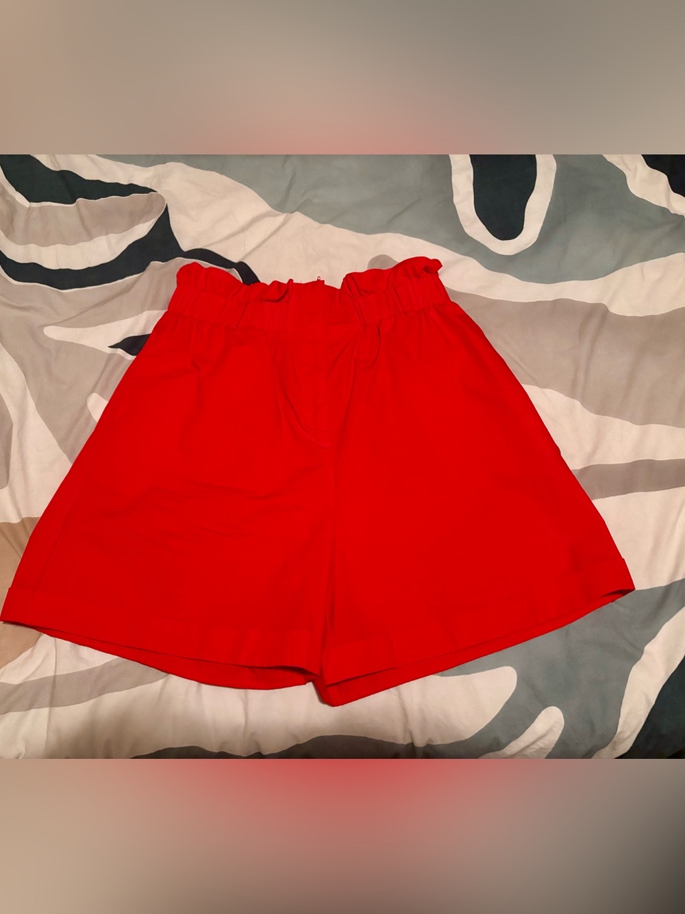 High-Waist Red Paperbag Shorts — Classic Summer Style